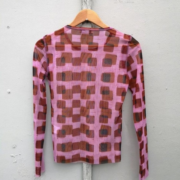 Henrik Vibskov geometric-print long-sleeve top size 34 - Picture 9 of 10